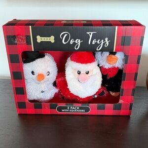 NEW. Woof Dog Christmas Toys 3-Pack with Squeakers
